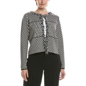 Picadilly Womens  Chevron Fringed Jacket, Black